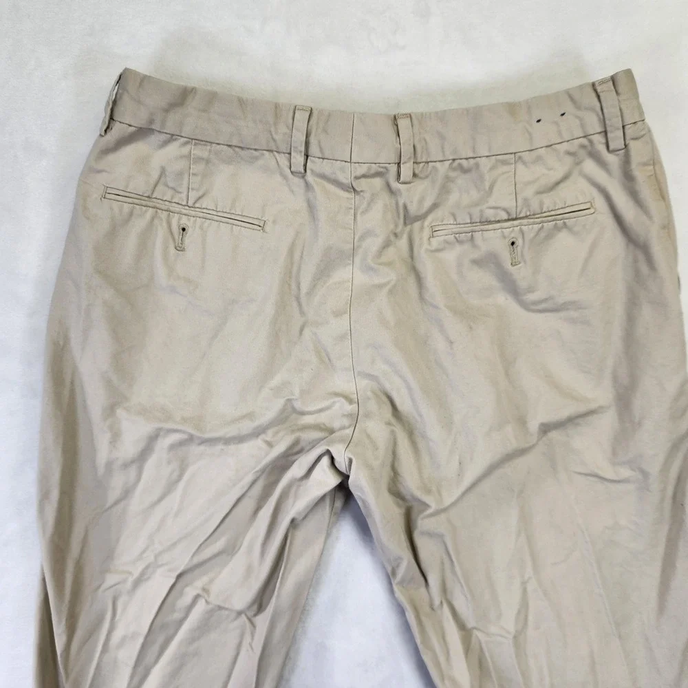 Mens J. Crew Chino Pants Tan Straight Fit Casual Dress Khaki‎ W34 L30